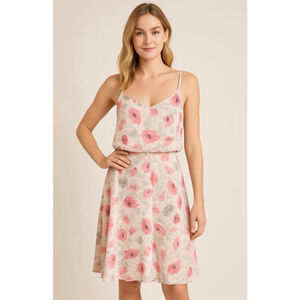 Banana Republic Women's Floral Dress Size 8 Pink Garden Girl Cottagecore Peasant